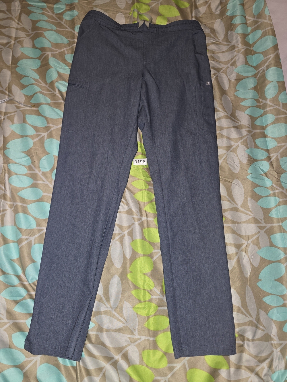 FIGS Heather Denim Blue Technical Collection Scrub Pants, Yola Large TALL
